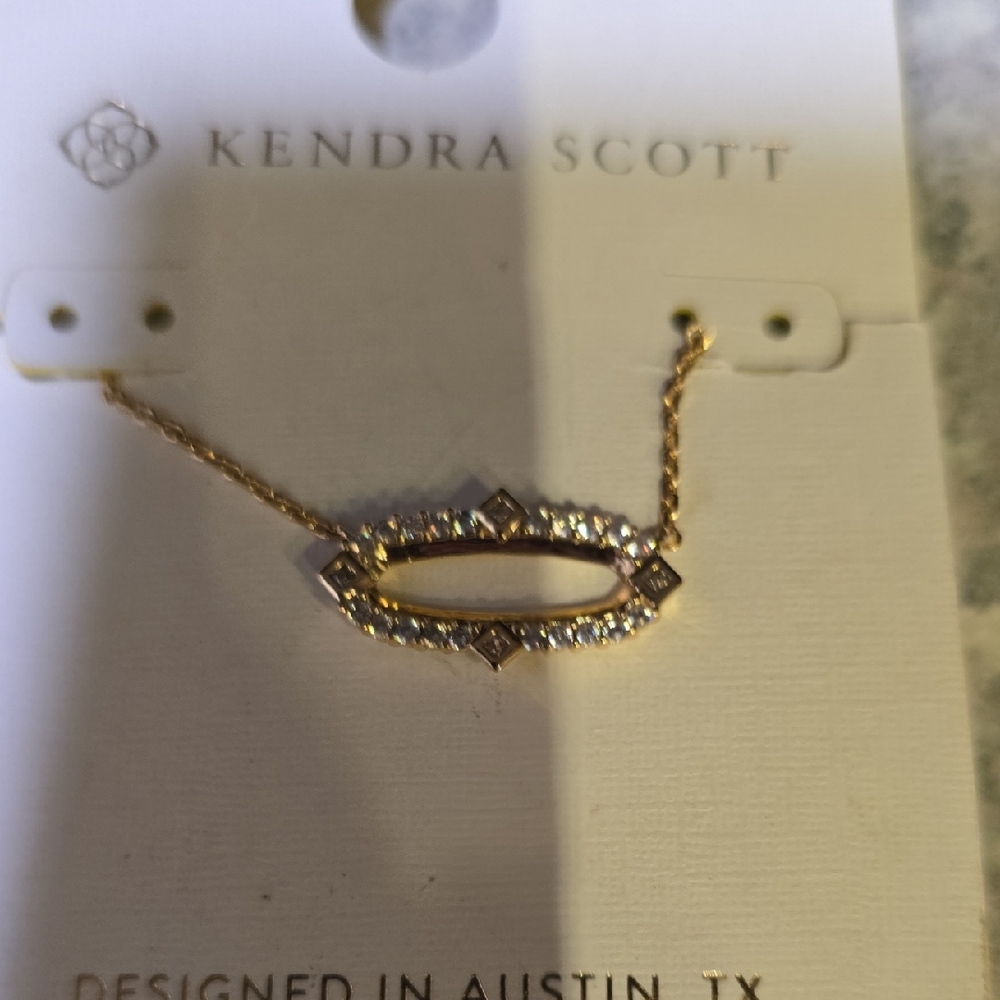 Kendra Scott Gold Necklace with Sparkling Accents